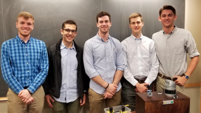 From left to right: Mechanical Engineering students Jack Gregory, Ziad Elarab, Patrick Combe, Ryan Cox and Daniel Connolly